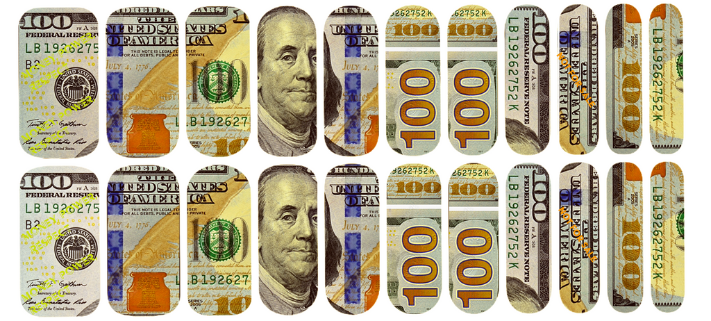 New $100 Money Nail Appliqué