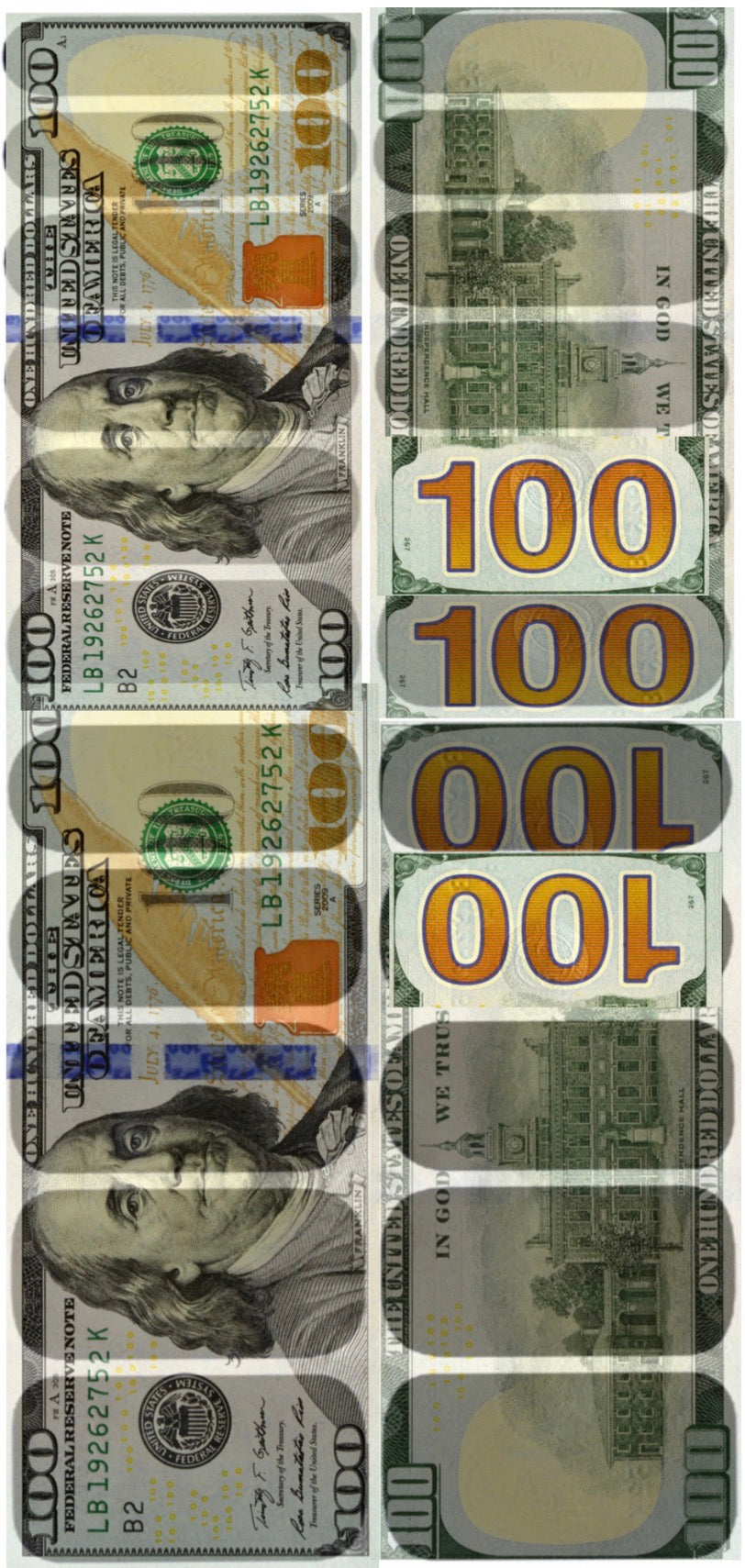 Vintage $100 Money Nail Appliqué