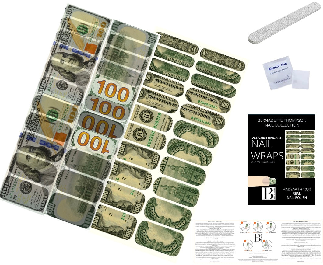 $100 Money Nail Appliqués duo Set