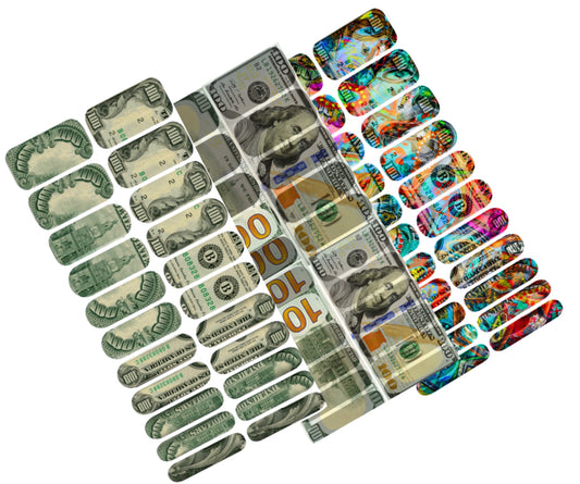 $100 Dollar Money Nail Appliqués Trio Set image 0