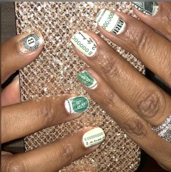 Vintage $100 Money Nail Appliqué
