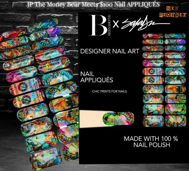 Vintage $100 Money Nail Appliqué