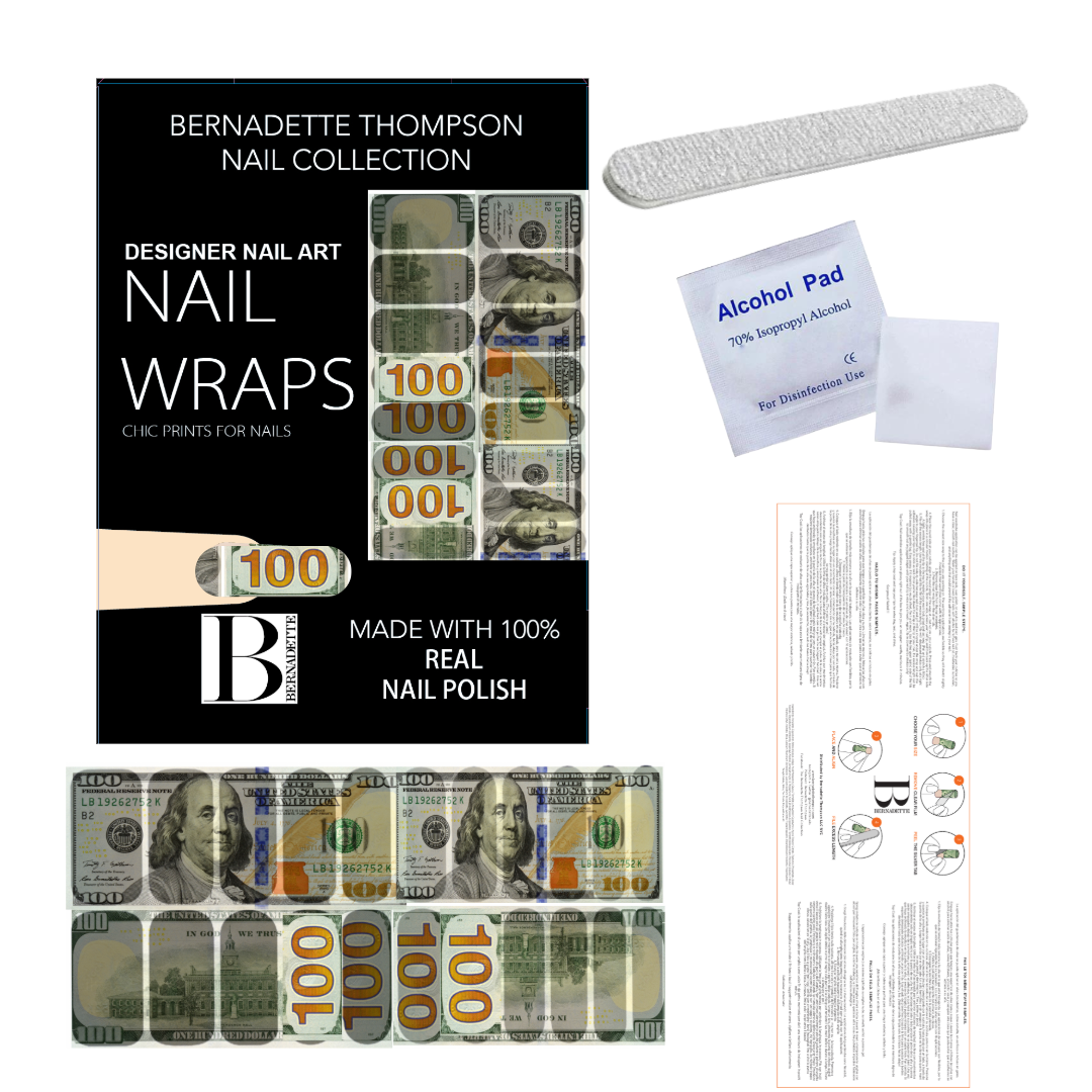 New $100 Money Nail Appliqué